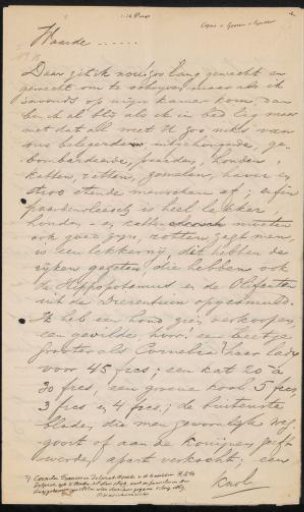 Transcript of a letter to E. Goossens van Eijndhoven