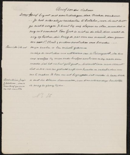 Annotated transcript of (part of) a letter to Fridolin Becker