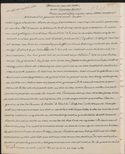 Annotated transcript of a letter to Fridolin Becker