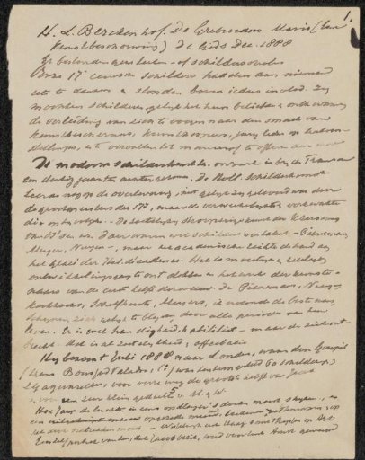 Copy of an article concerning Jacob Maris, Willem Maris and Matthijs Maris