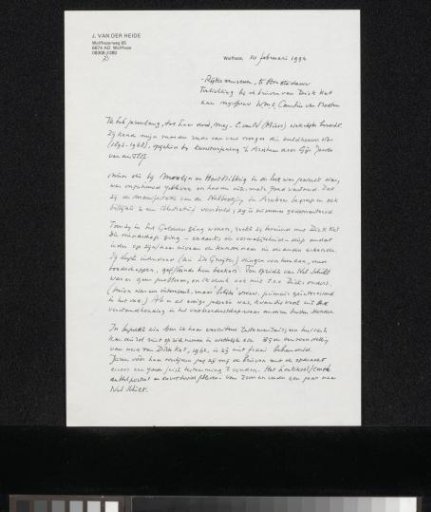 Letter addressed to the Rijksmuseum Amsterdam