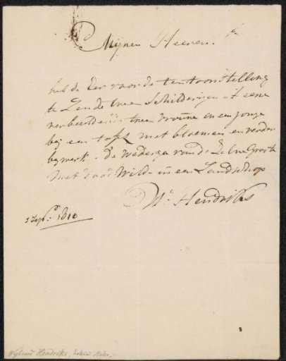 Letter to the committee of the Exhibition of Living Masters in Amsterdam