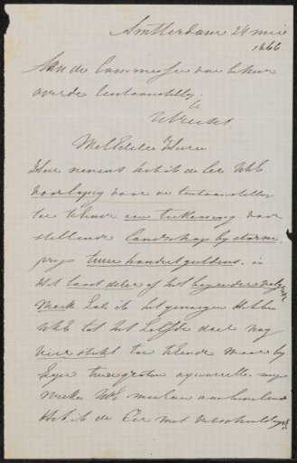 Letter to the committee of the Exhibition of Living Masters in Utrecht