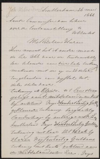 Letter to the committee of the Exhibition of Living Masters in Utrecht