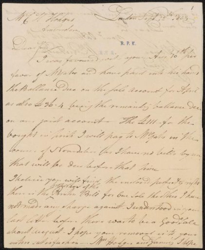 Letter to Charles Howard Hodges