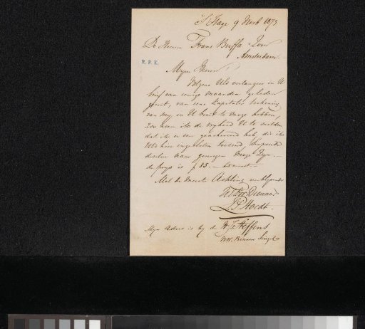 Letter to Frans Buffa and Sons