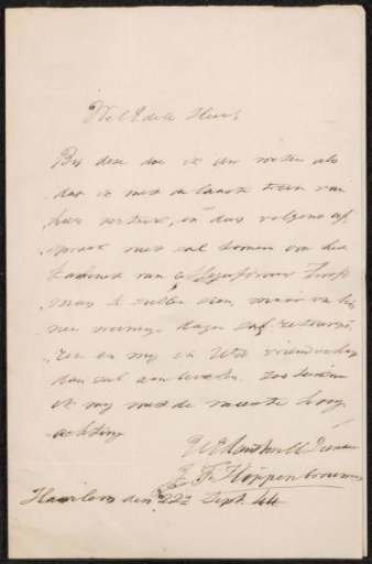 Letter to Adriaan van der Willigen