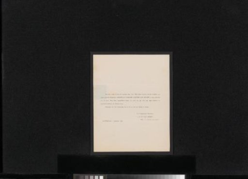 Death notice to Jan Weissenbruch from Christiaan Godfried Schutze van Houten