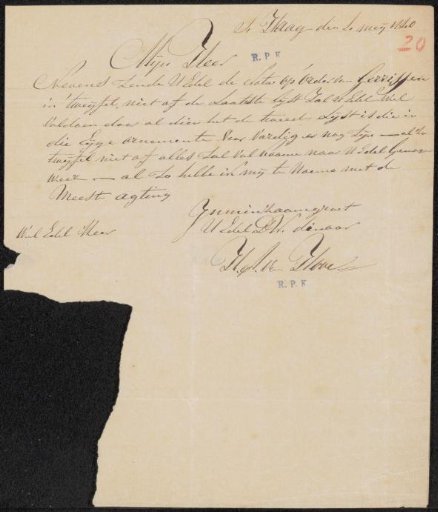 Letter to Baron Huibert Gerard Nahuys van Burgst