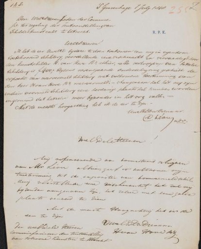 Letter to the committee of the Exhibition of Living Masters in Utrecht