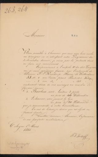 Letter to the Committee of the Exhibition of Living Masters in The Hague