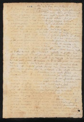 Letter addressed to the Florentine collector Niccolo Gaddi (1537-1591)