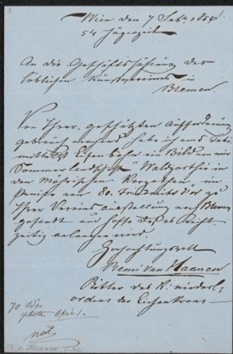 Letter to Kunstverein in Bremen