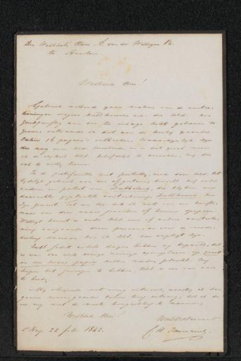 Letter to Adriaan van der Willigen
