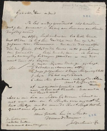 Letter to Mr. De Bruine