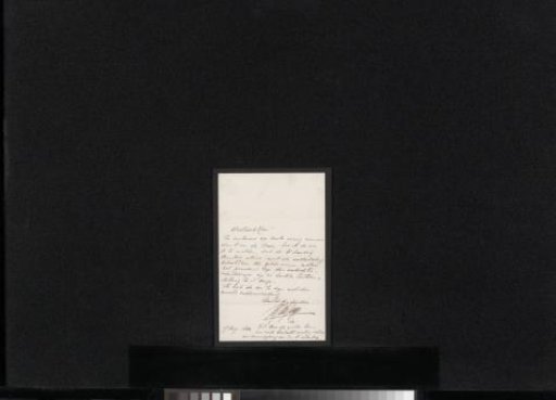 Letter to Mr. J. Weissenbruch