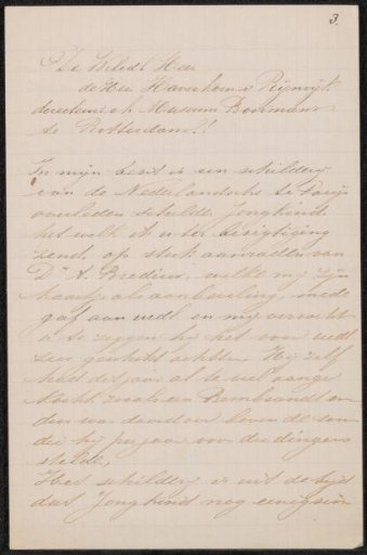 Letter to Pieter Haverkorn van Rijsewijk