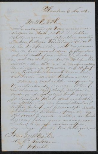 Letter to Pieter Verloren van Themaat