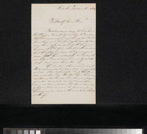 Letter to Pieter Verloren van Themaat