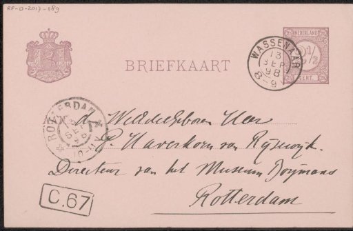 Postcard to Pieter Haverkorn van Rijsewijk