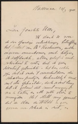 Letter to Pieter Haverkorn van Rijsewijk
