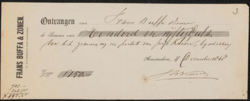 Receipt for Johann Wilhelm Kaiser