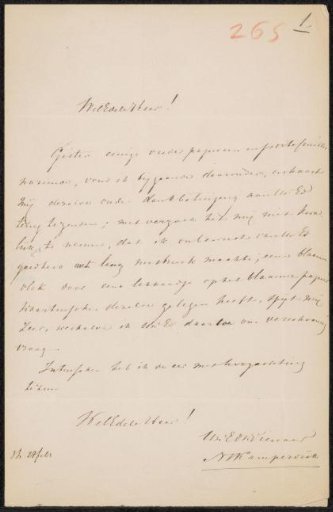 Letter to Christiaan Kramm