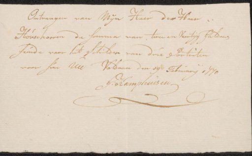 Receipt for Mr. Househoven