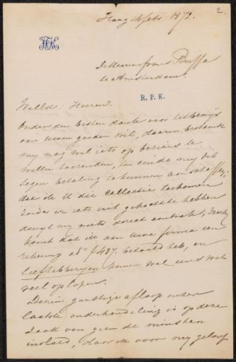 Letter to Frans Buffa en Zonen