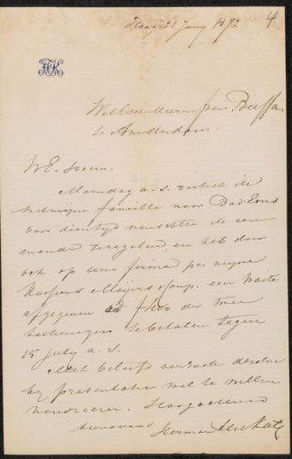 Letter to Frans Buffa en Zonen