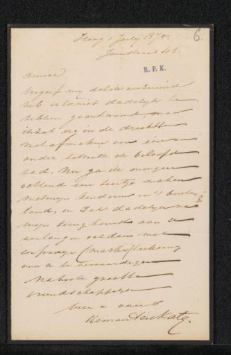 Letter to Frans Buffa en Zonen