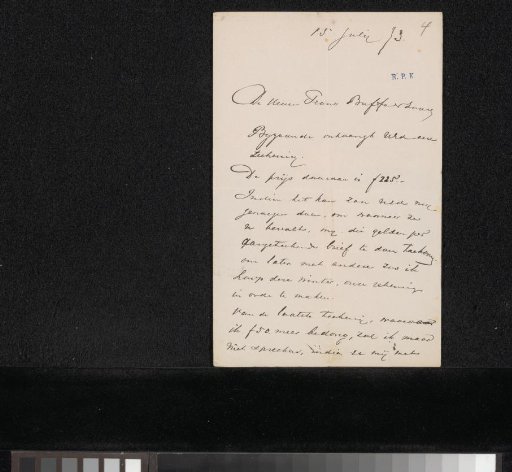 Letter to Frans Buffa and Sons