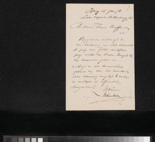 Letter to Frans Buffa and Sons