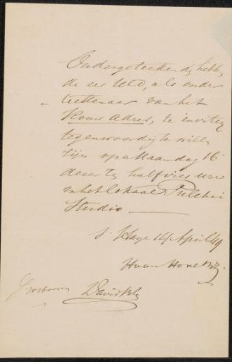 Letter to J. Weissenbruch