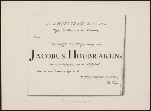 Obituary of Jacob Houbraken