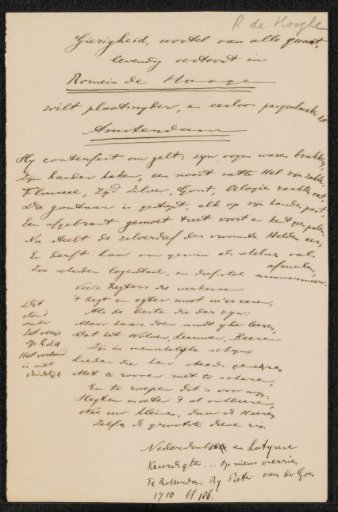 Poem on Romeyn de Hooghe