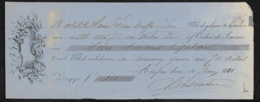 Receipt for Christiaan Lodewijk van Kesteren