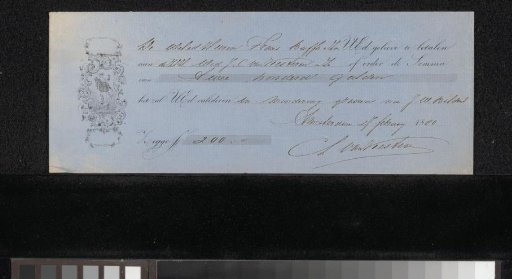 Receipt for Christiaan Lodewijk van Kesteren