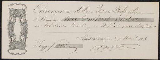Receipt for Christiaan Lodewijk van Kesteren
