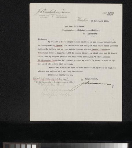 Letter to Max Dittmar Henkel