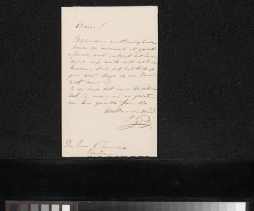 Letter to Christiaan Immerzeel