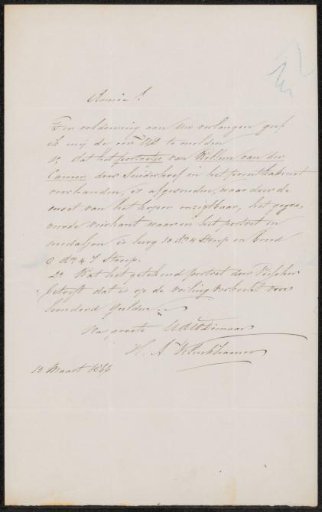 Letter to Adriaan van der Willigen Pz