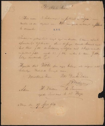 Letter to the Commission of the Exhibition of Living Masters in The Hague