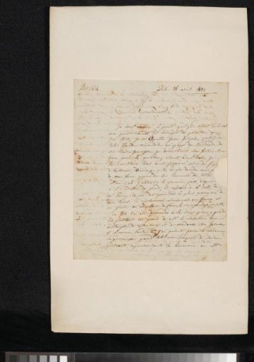 Letter to Liévin Amand Marie de Bast