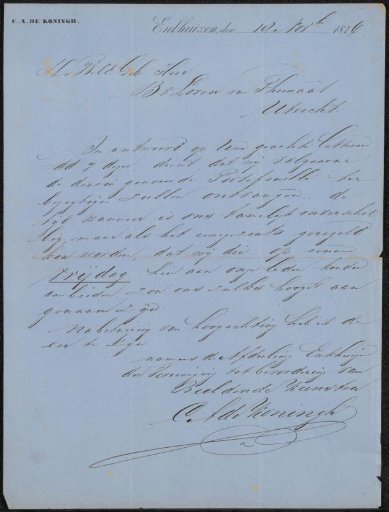 Letter to Pieter Verloren van Themaat