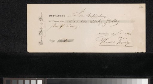 Receipt for Henri Knip