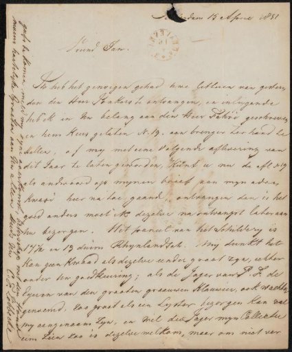 Letter to Jan Weissenbruch