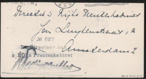 Letter to jonkheer Hendrik Teding van Berkhout (1879-1969)