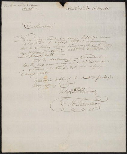 Letter to Adriaan van der Willigen
