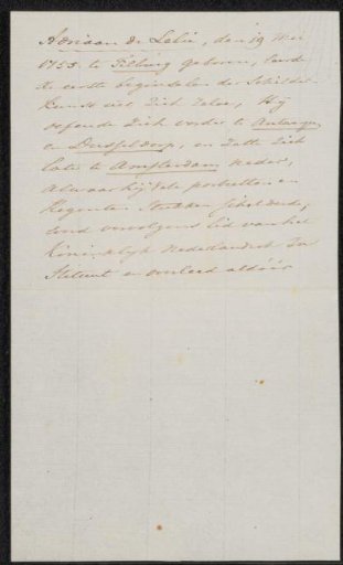 Note concerning Adriaan de Lelie